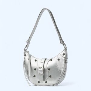 CLUCI Silver Studded Shoulder Bag women's purse